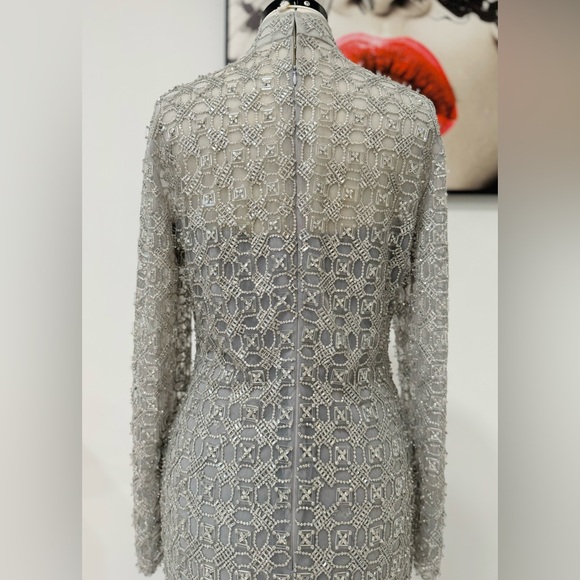 Georges Hobeika Beaded Tulle Shirt Flared Gown Maxi Dress - Picture 10 of 15